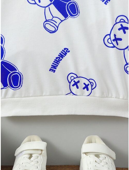 SHEIN Kids QTFun Tween Boy Bear Letter Graphic Tissue Bag