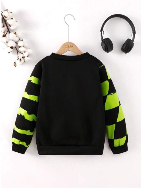 Tween Boy Slogan Skull Graphic Thermal Lined Sweatshirt