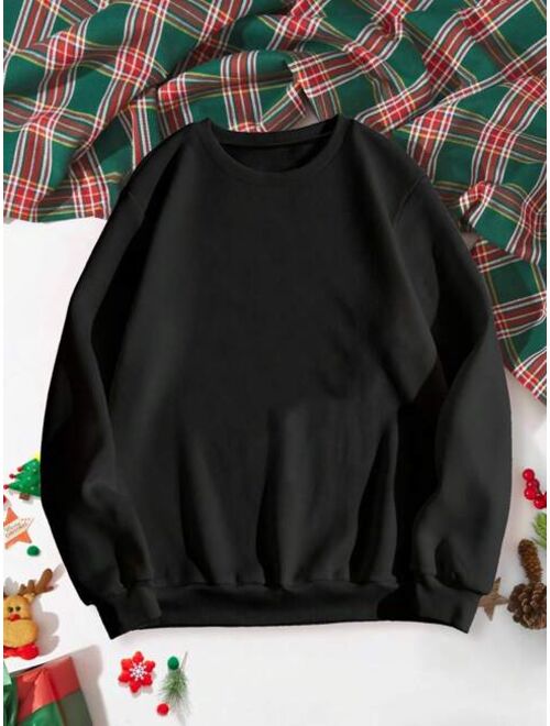 Tween Boy 1pc Christmas Print Thermal Lined Sweatshirt