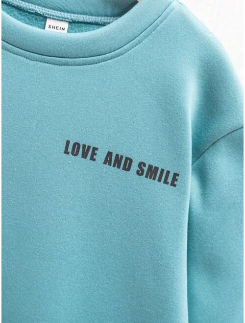 Tween Boy Slogan Graphic Thermal Lined Sweatshirt