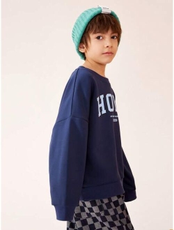 Tween Boys Multicolor Autumn Winter Fleece Sweatshirt Suitable For Daily Wear