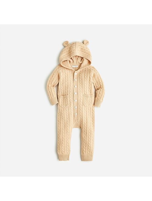 J.Crew Limited-edition baby cashmere cable-knit bear one-piece