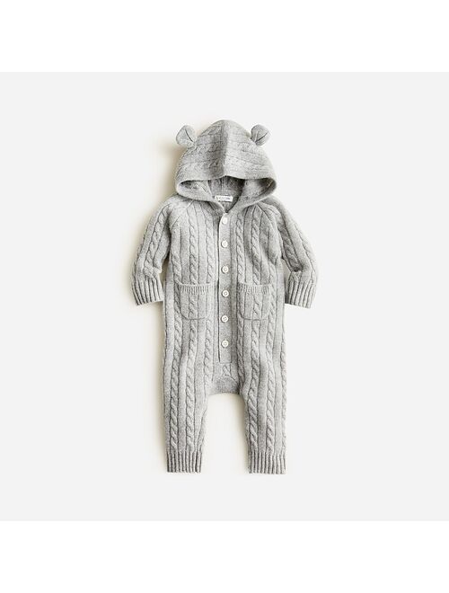 J.Crew Limited-edition baby cashmere cable-knit bear one-piece