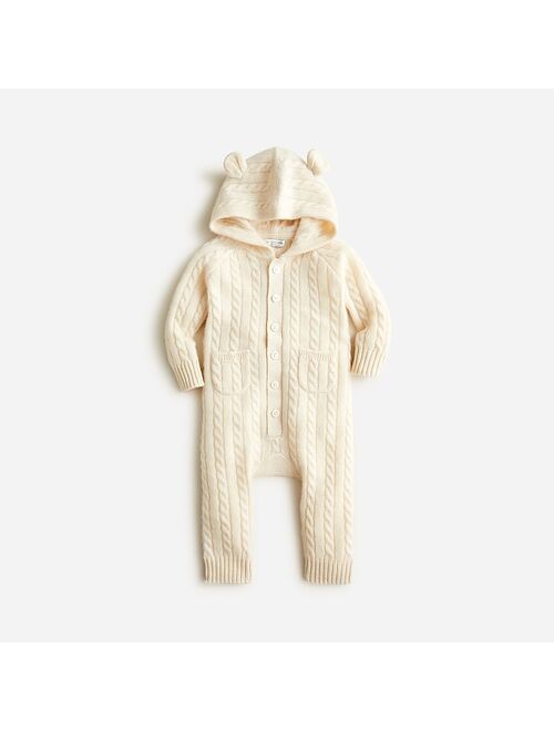 J.Crew Limited-edition baby cashmere cable-knit bear one-piece