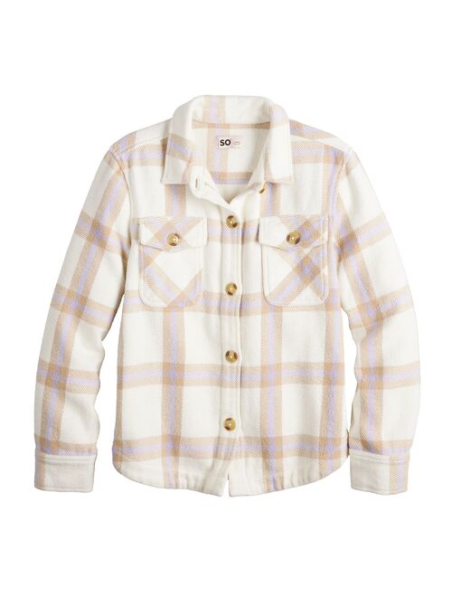 Girls 6-20 SO Flannel Shacket in Regular & Plus Size