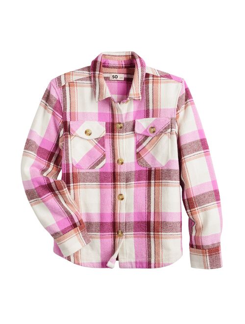 Girls 6-20 SO Flannel Shacket in Regular & Plus Size