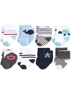 Baby Infant Boy Cotton Rich Newborn and Terry Socks, Sea Creatures