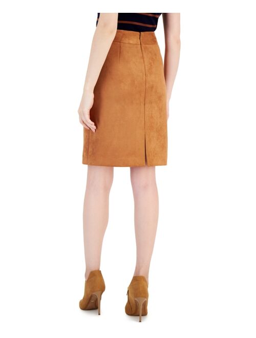 TAHARI ASL Women's Faux-Suede Pencil Skirt