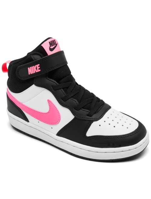 NIKE Little Girls Court Borough Mid 2 Stay-Put Closure Casual Sneakers from Finish Line