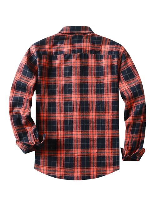 JMIERR Mens Long Sleeve Button-Down Plaid Shirts Casual Cotton Flannel Shirt