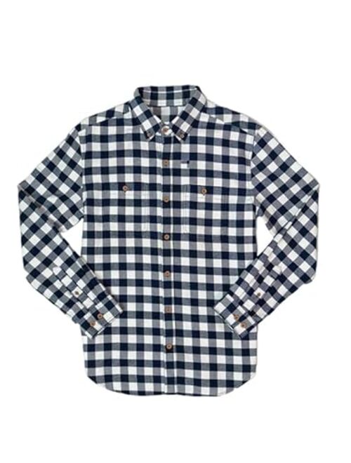 JMIERR Mens Long Sleeve Button-Down Plaid Shirts Casual Cotton Flannel Shirt