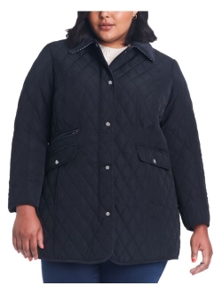 Women's Plus Size Hooded Quilted Coat