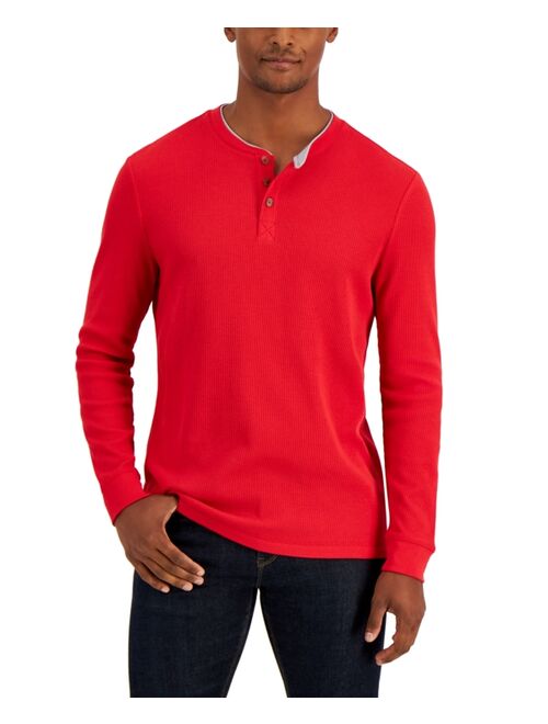 CLUB ROOM Men's Thermal Henley Shirt, Created for Macy's