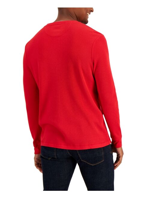 CLUB ROOM Men's Thermal Henley Shirt, Created for Macy's