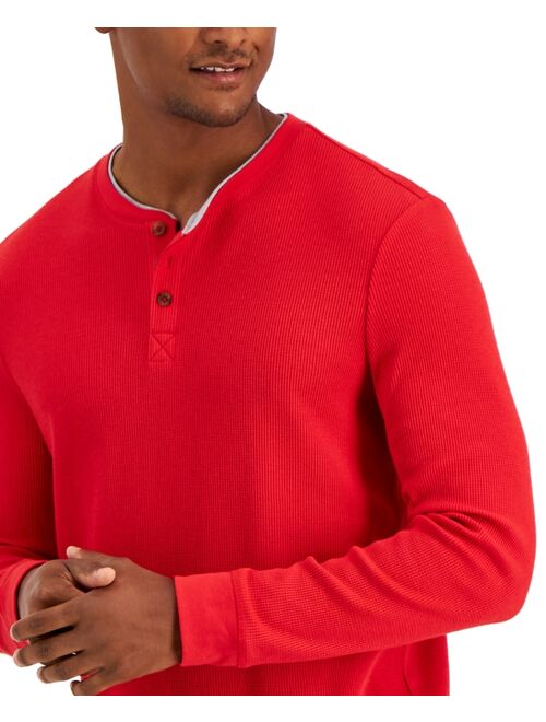 CLUB ROOM Men's Thermal Henley Shirt, Created for Macy's