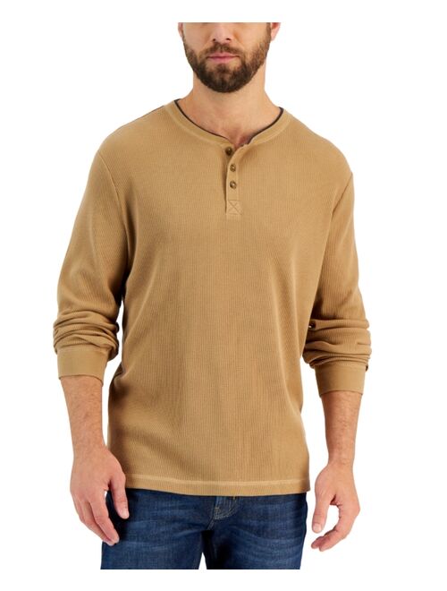 CLUB ROOM Men's Thermal Henley Shirt, Created for Macy's