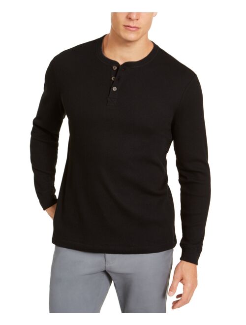 CLUB ROOM Men's Thermal Henley Shirt, Created for Macy's