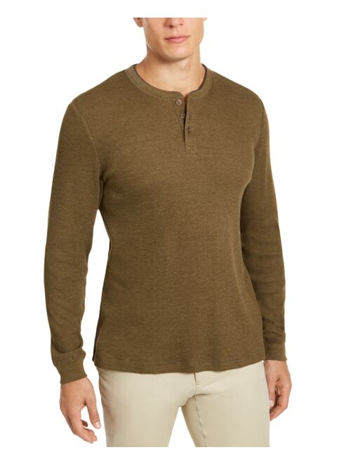 CLUB ROOM Men's Thermal Henley Shirt, Created for Macy's