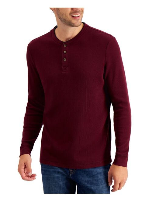 CLUB ROOM Men's Thermal Henley Shirt, Created for Macy's