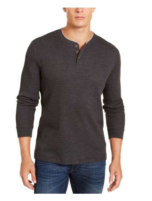 CLUB ROOM Men's Thermal Henley Shirt, Created for Macy's