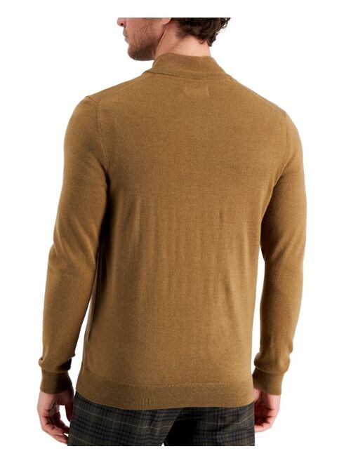 CLUB ROOM Men's Merino Zip-Front Sweater, Created for Macy's