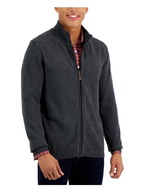 CLUB ROOM Men's Full-Zip Sweater, Created for Macy's