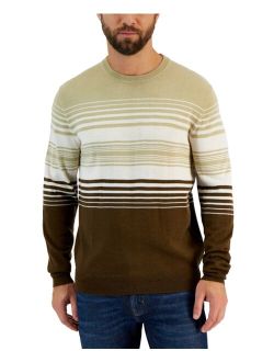 Men's Dylan Merino Striped Long Sleeve Crewneck Sweater, Created for Macy's