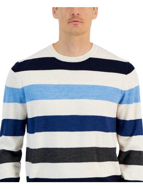 CLUB ROOM Men's Merino Stripe Sweater, Created for Macy's