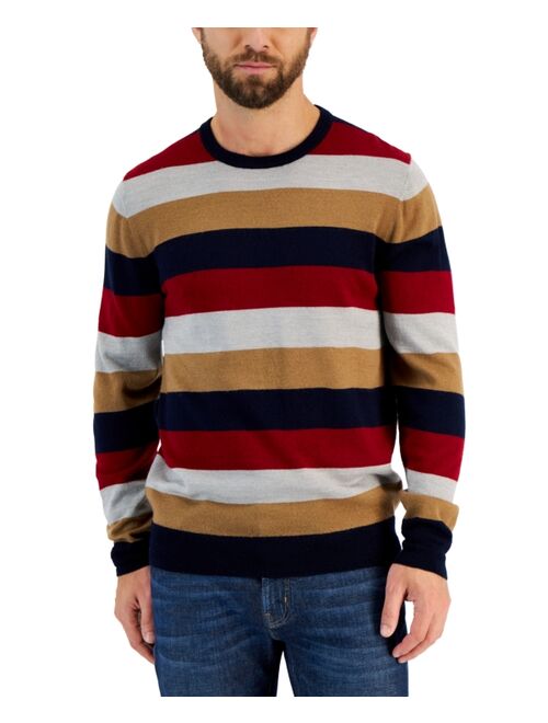 CLUB ROOM Men's Merino Stripe Sweater, Created for Macy's