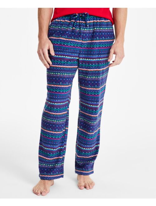 CLUB ROOM Men's Fair Isle Fleece Pajama Pants, Created for Macy's