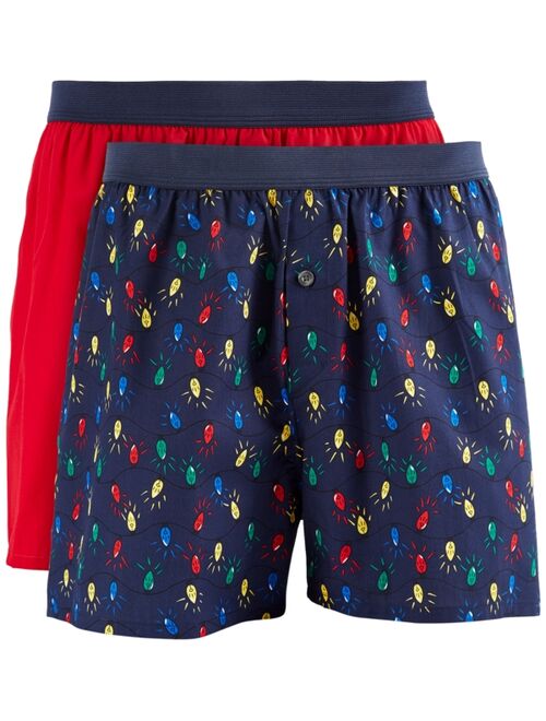 CLUB ROOM Men's 2-pk. Patterned & Solid Boxer Shorts, Created for Macy's