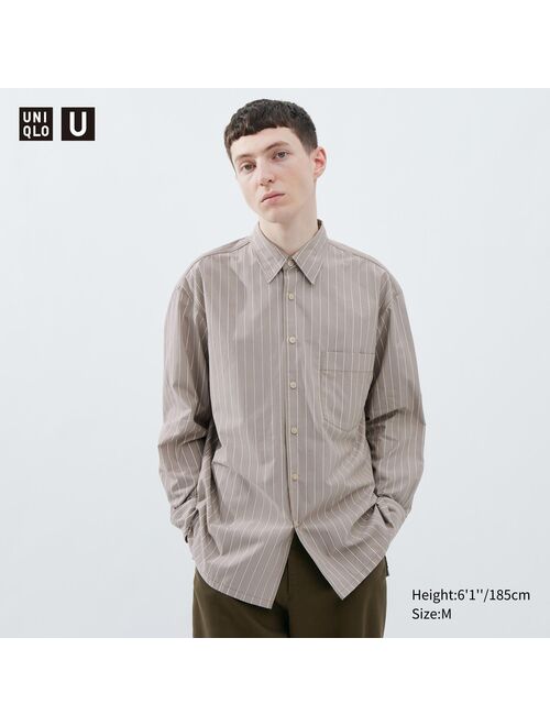 UNIQLO Broadcloth Oversized Striped Long-Sleeve Shirt