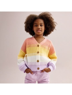 Girls 4-12 Jumping Beans Shaker Stitch Cardigan