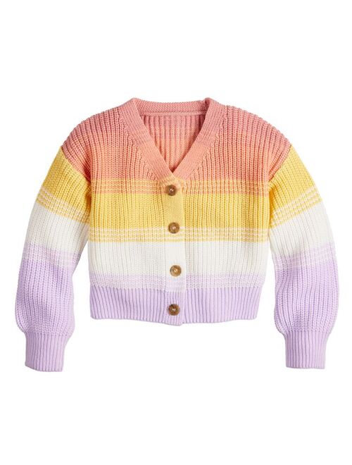 Girls 4-12 Jumping Beans Shaker Stitch Cardigan