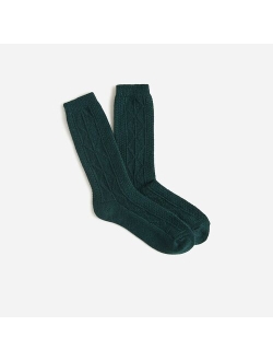 Cable-knit trouser socks