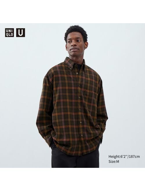 Uniqlo Twill Oversized Checked Long-Sleeve Shirt