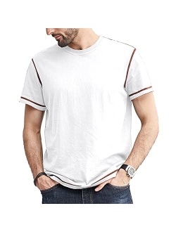 Opomelo Mens Fashion Cotton T-Shirt Crew Neck Short Sleeve T-Shirt Summer Athletic Workout Tee