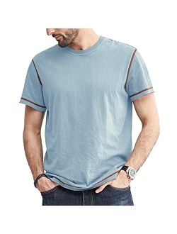 Opomelo Mens Fashion Cotton T-Shirt Crew Neck Short Sleeve T-Shirt Summer Athletic Workout Tee