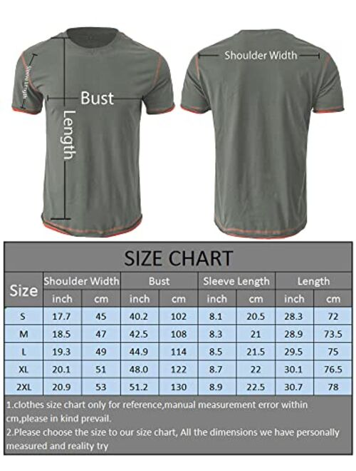 Opomelo Mens Fashion Cotton T-Shirt Crew Neck Short Sleeve T-Shirt Summer Athletic Workout Tee