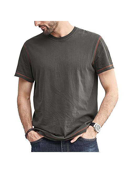 Opomelo Mens Fashion Cotton T-Shirt Crew Neck Short Sleeve T-Shirt Summer Athletic Workout Tee