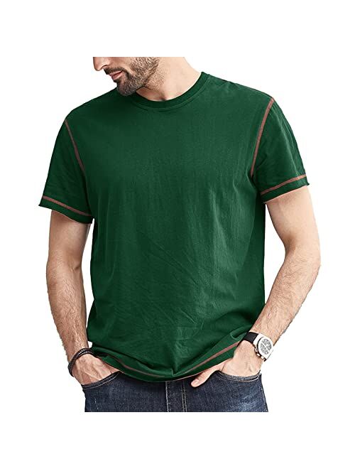 Opomelo Mens Fashion Cotton T-Shirt Crew Neck Short Sleeve T-Shirt Summer Athletic Workout Tee