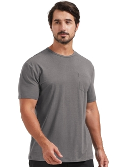 netdraw Men's Ultra Soft Bamboo Pocket T-Shirt Classic Fit Lightweight Cooling Short Sleeve Casual Basic Cotton Shirt