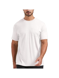 netdraw Men's Ultra Soft Bamboo Pocket T-Shirt Classic Fit Lightweight Cooling Short Sleeve Casual Basic Cotton Shirt