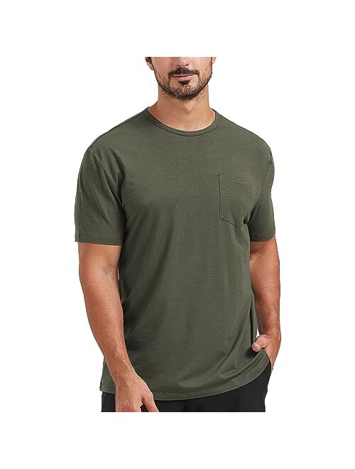 netdraw Men's Ultra Soft Bamboo Pocket T-Shirt Classic Fit Lightweight Cooling Short Sleeve Casual Basic Cotton Shirt