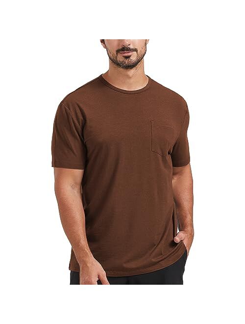 netdraw Men's Ultra Soft Bamboo Pocket T-Shirt Classic Fit Lightweight Cooling Short Sleeve Casual Basic Cotton Shirt