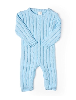 BABY MODE SIGNATURE Baby Boys or Baby Girls Long Sleeved Cable Knit Coverall