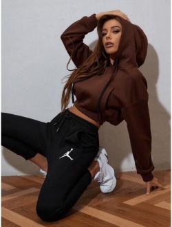 Coolane Drop Shoulder Crop Hoodie