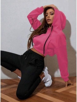 Coolane Drop Shoulder Crop Hoodie