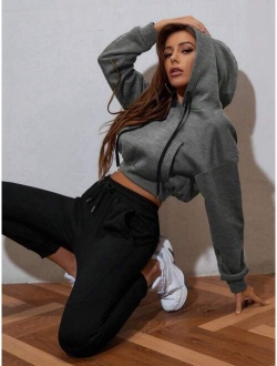 Coolane Drop Shoulder Crop Hoodie