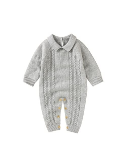 upandfast Baby Girl/Boy One Piece Sweater Romper Jumpsuit Newborn Long Sleeve Knitted Oufit